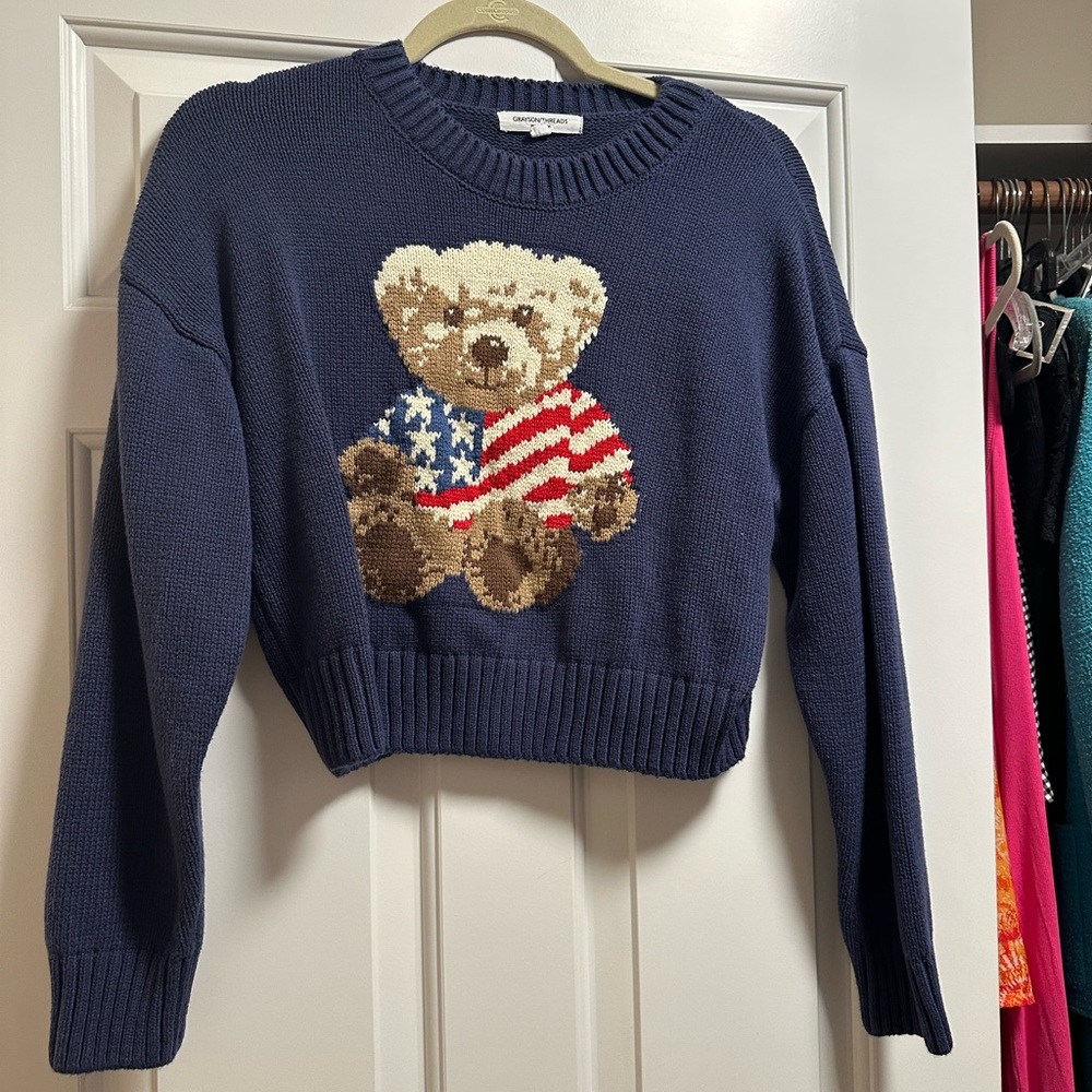 Teddy Bear Blue Sweater